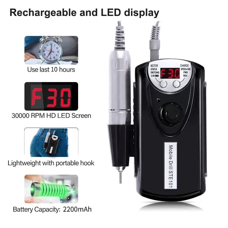 Electric Portable Nail Drill Machine STE-101 0-30000 RPM