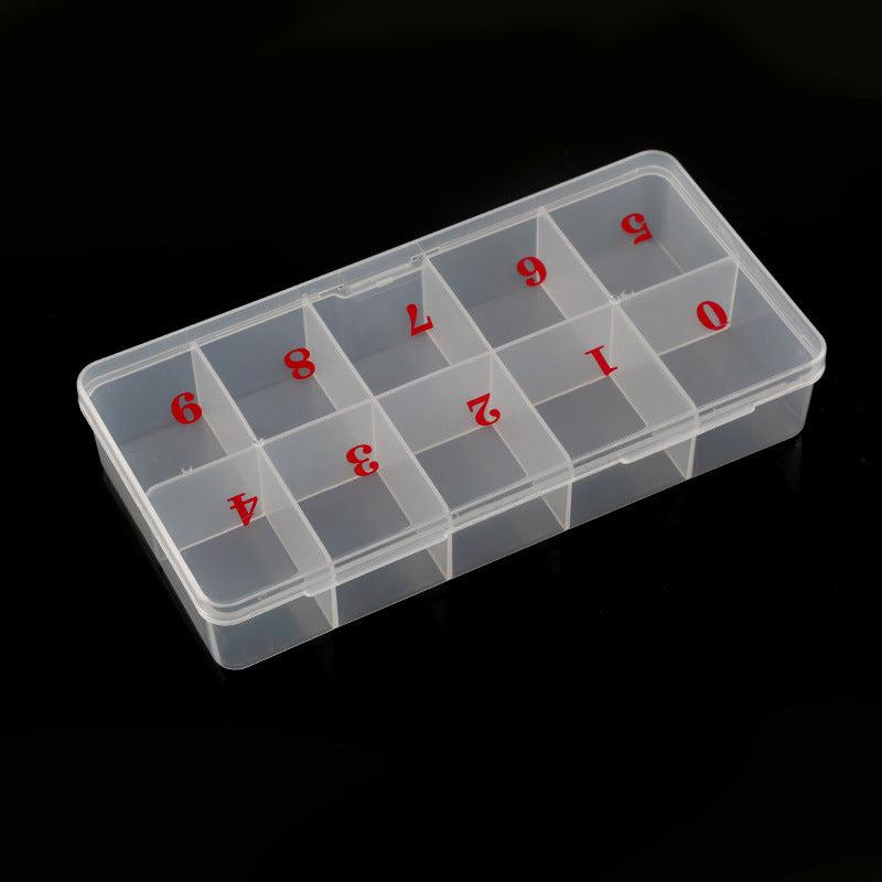 10grids Matte Clear Nail Container Box