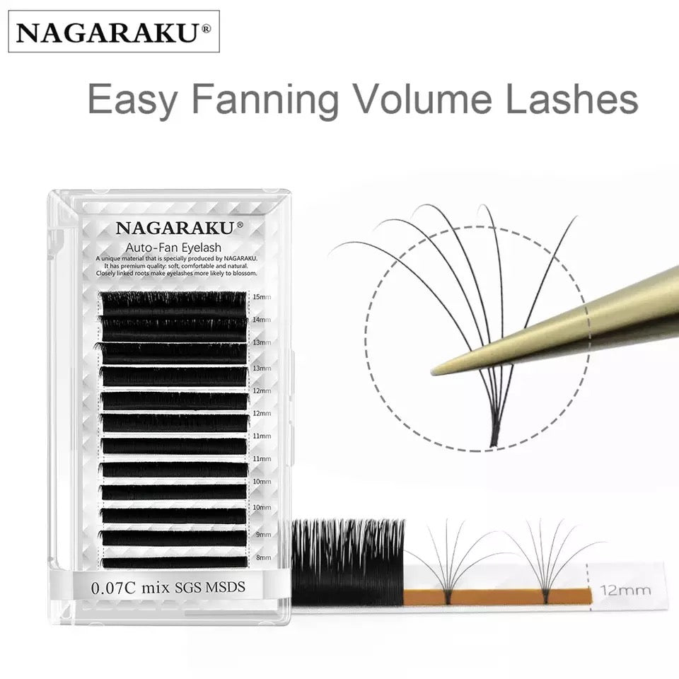 NAGARAKU 0.07mm C/D Curl Mix 8-15mm/16-20mm Easy Fan Auto Eyelash