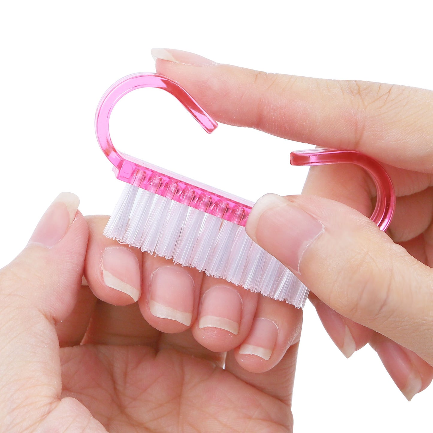 1 Pcs Soft Remove Dust Plastic Cleaning Nail Brushes Pink Color