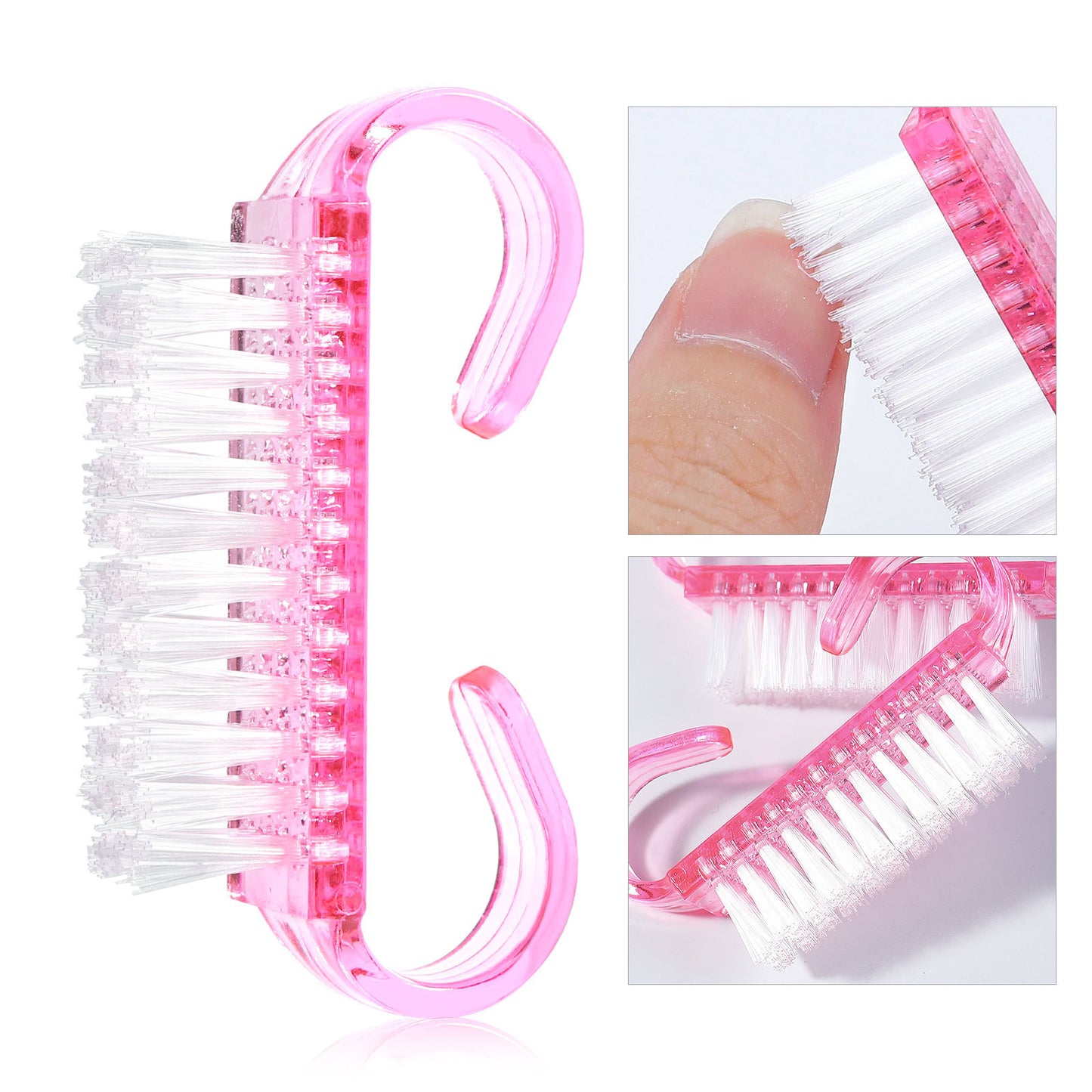 1 Pcs Soft Remove Dust Plastic Cleaning Nail Brushes Pink Color